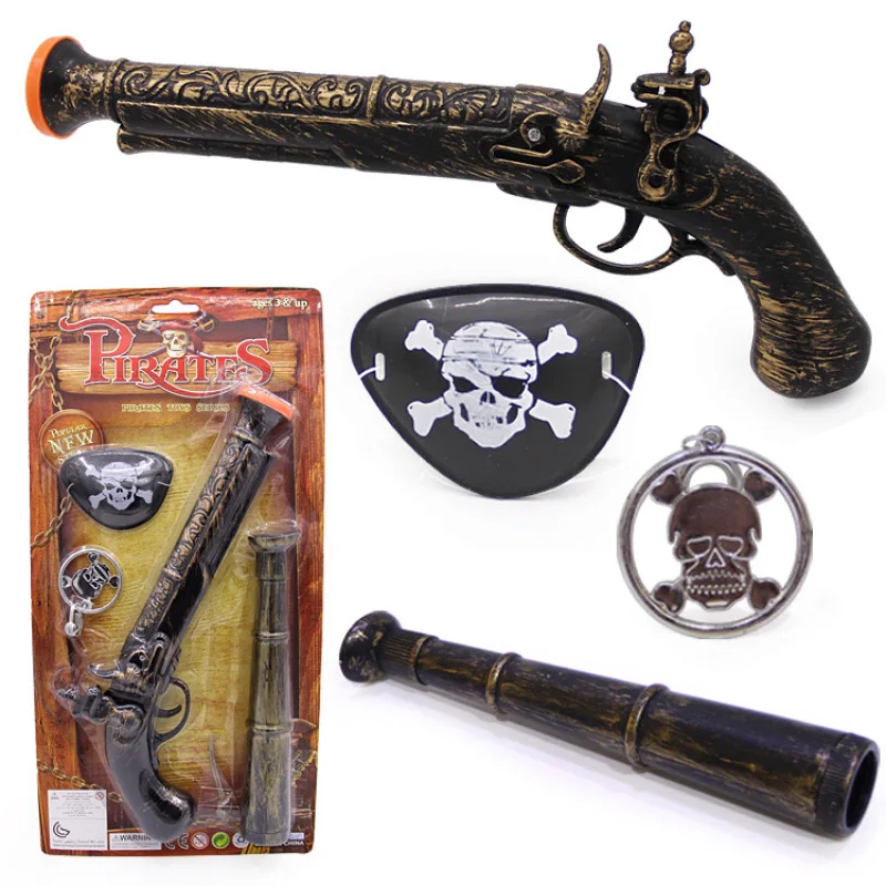 Arma pirata de Halloween, juego de pistola de juguete de plástico para niños, Cosplay de pirata