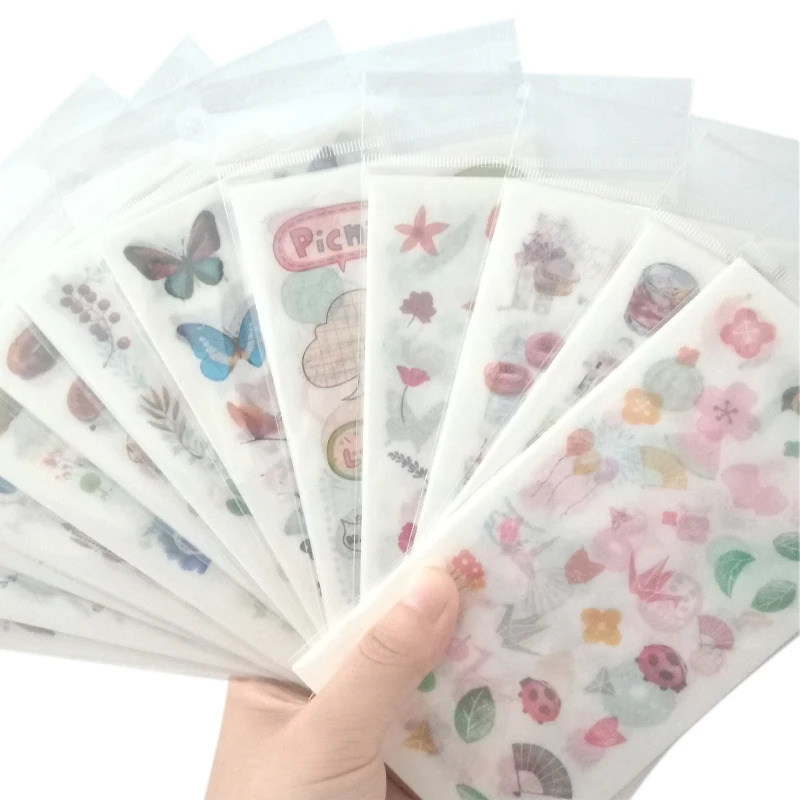 

6sheets/pack kawaii PVC adhesive stickers decorative diary sticker scrapbook stationery stickers bubble seal label