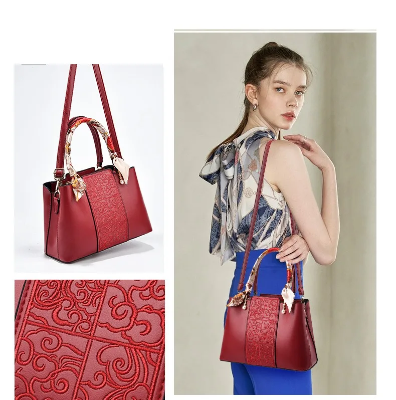 Винтажная сумка с облачным узором шарфом и ручкой. Женские сумки большой