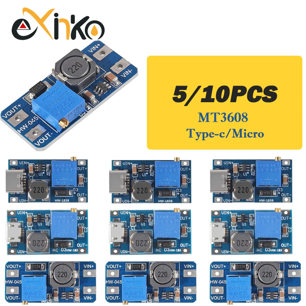 Регулируемый повышающий модуль MT3608 5/10 шт