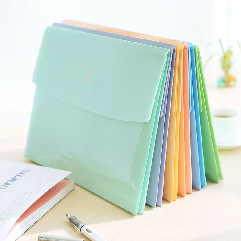 

1 Piece Smile Face File Folder A4 High-Grade PVC Folder Lock Button Lock Large Capacity Envelope Office Document Bag H8WD