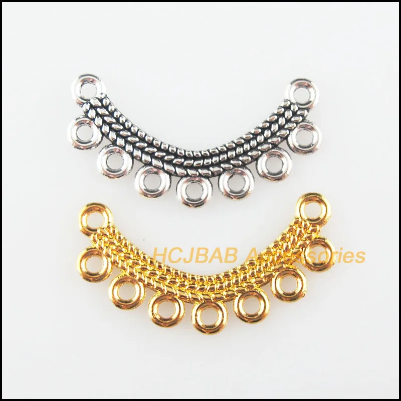 Шармы HCJBAB цветочные и лунные позолоченные/посеребренные 35 шт.