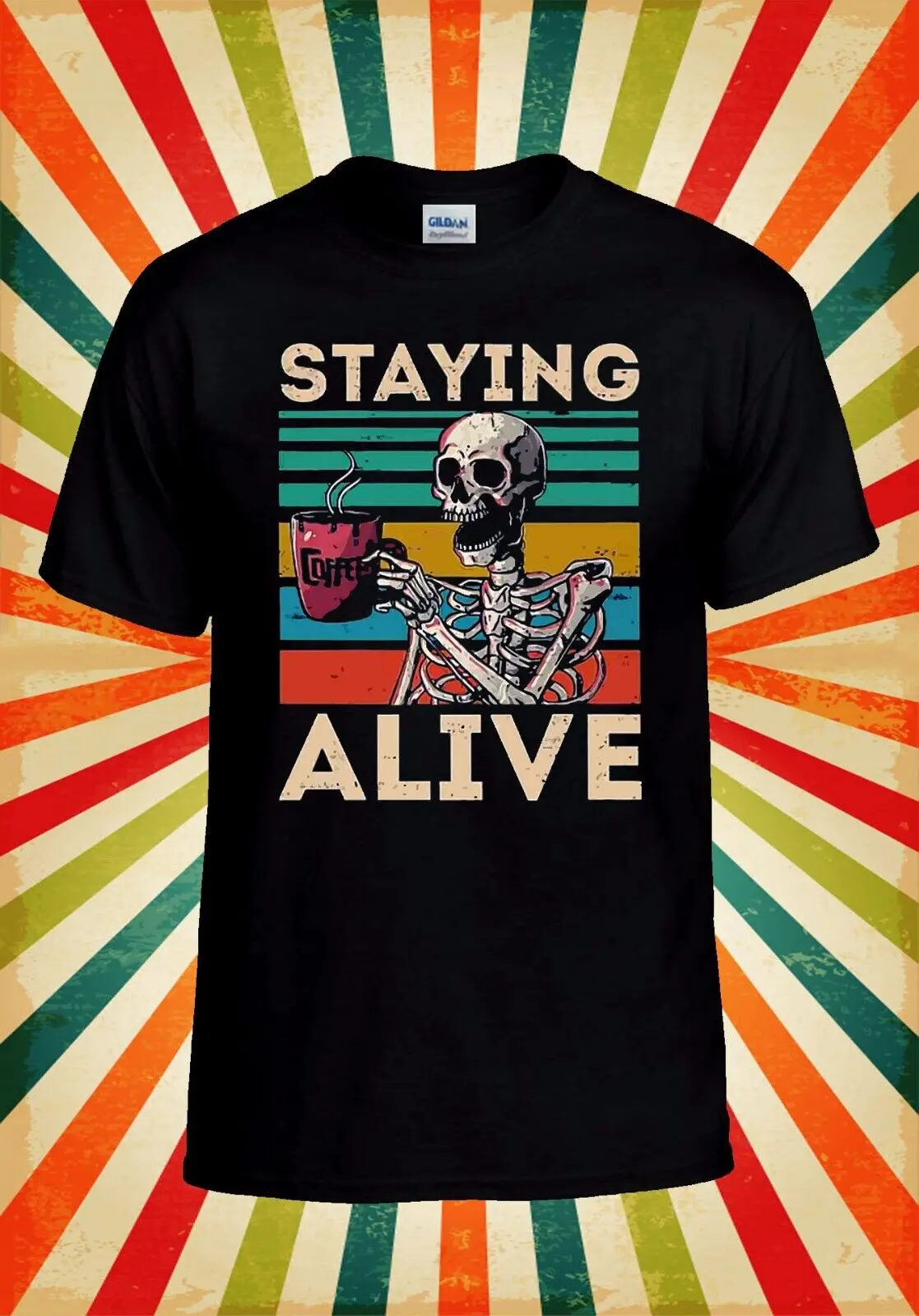 Забавная крутая Бейсбольная Футболка в стиле ретро с изображением остаться кофе