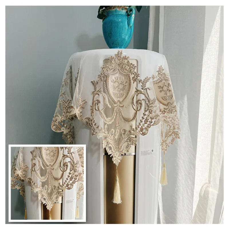 

European lace embroidered pendant square tablecloth table mat washing machine refrigerator oven cover Christmas party decoration
