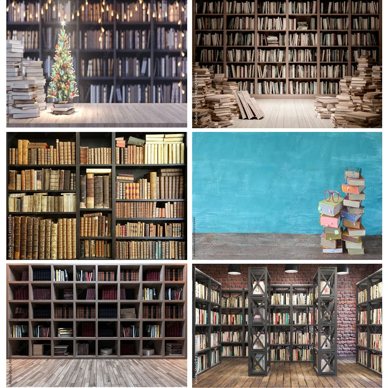 

ZHISUXI Vintage Bookshelf Book Library Photography Backdrops Portrait Photo Background For Photo Studio Props 2243 SJSB-03