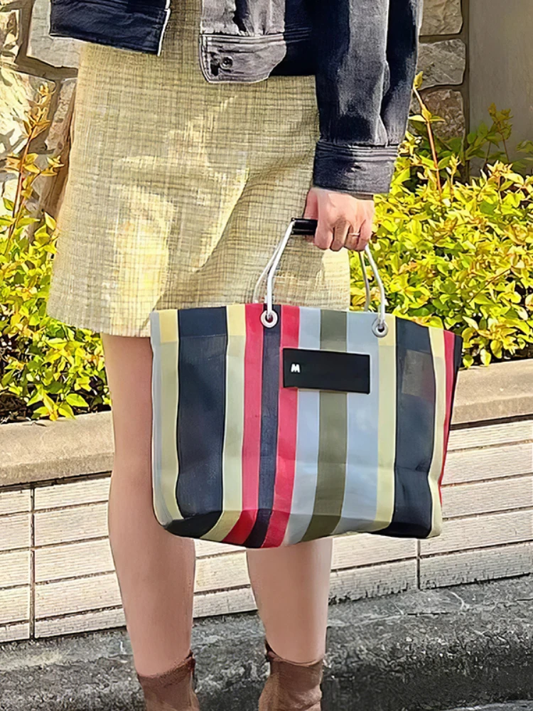 

2022 New Colorful Shopping Bag Large Capacity Portable Vintage Woven Tote Bags Fashion Casual Handbags for Women