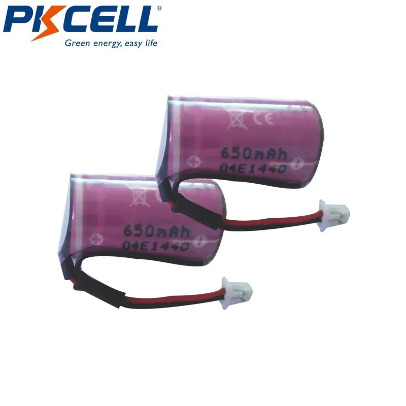 

2Pcs PKCELL CR14250 3V 1/2AA Lithium Battery 650mah Ultimate Lithium For Water Meter