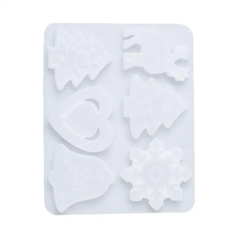 

DIY Resin Crystal Epoxy Mold Christmas Tree Snowflake Elk Pendant Keychain Listing Jewelry Silicone Mold Set