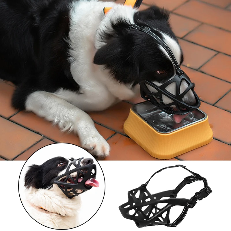 

Hollow Out Pet Mask Pets Supplies Pet Muzzle Chewing Dog Muzzle Stop Barking Adjusting Anti-biting Small Medium Large Dog Soft
