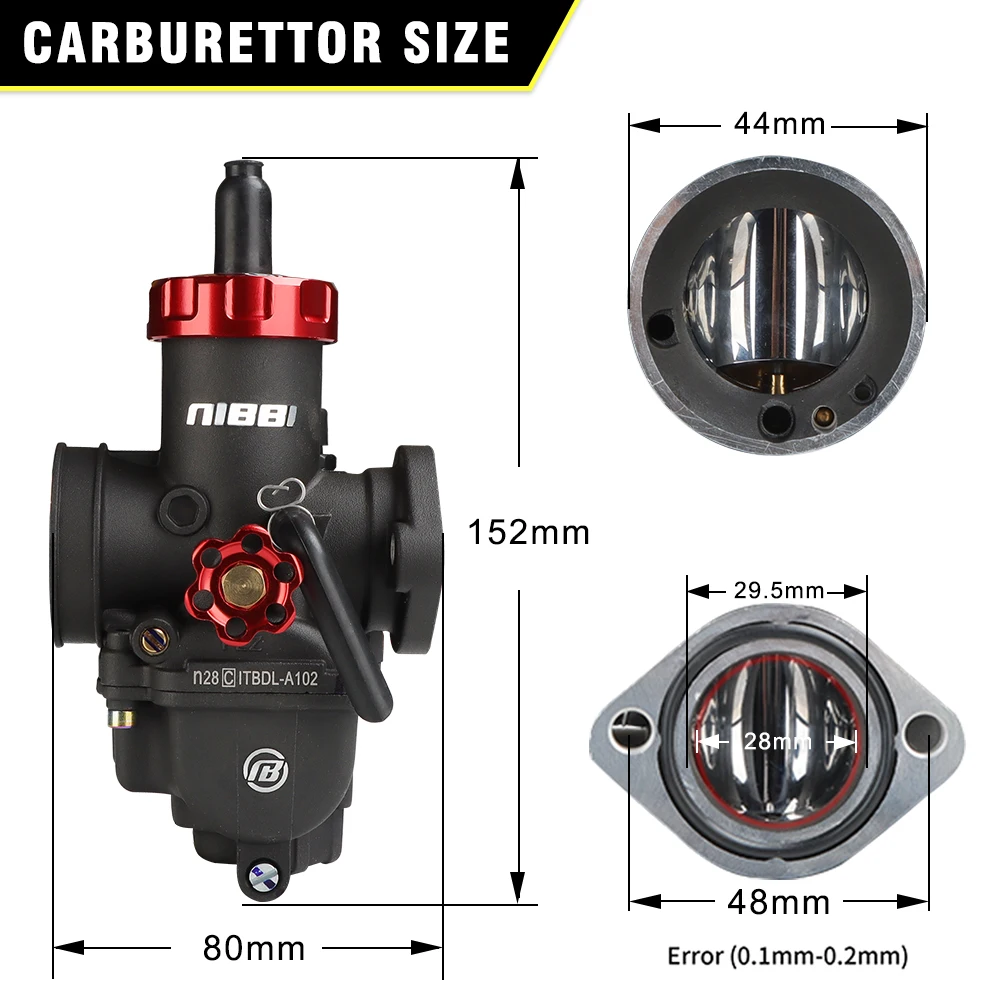 

NIBBI мотоцикл PEZ 28 мм фланцевый гоночный карбюратор с Power Jet Fit Yamaha Suzuki Honda 200cc-250cc Мотокросс Байк
