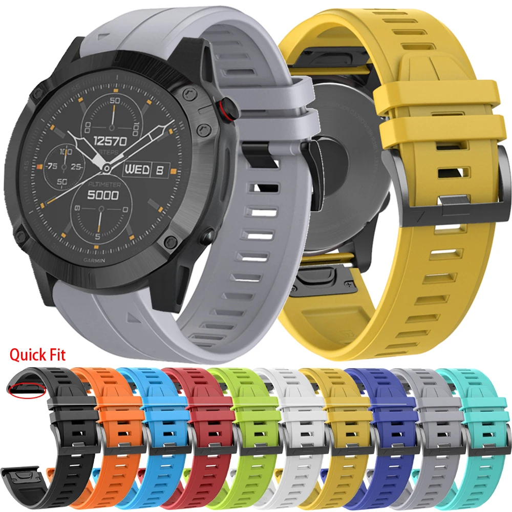 

Ремешок для наручных часов Garmin Fenix 7 7X 6 6X Pro 5x Plus 3 HR, силиконовый браслет Fenix 7, 26 22 мм, аксессуары для наручных часов