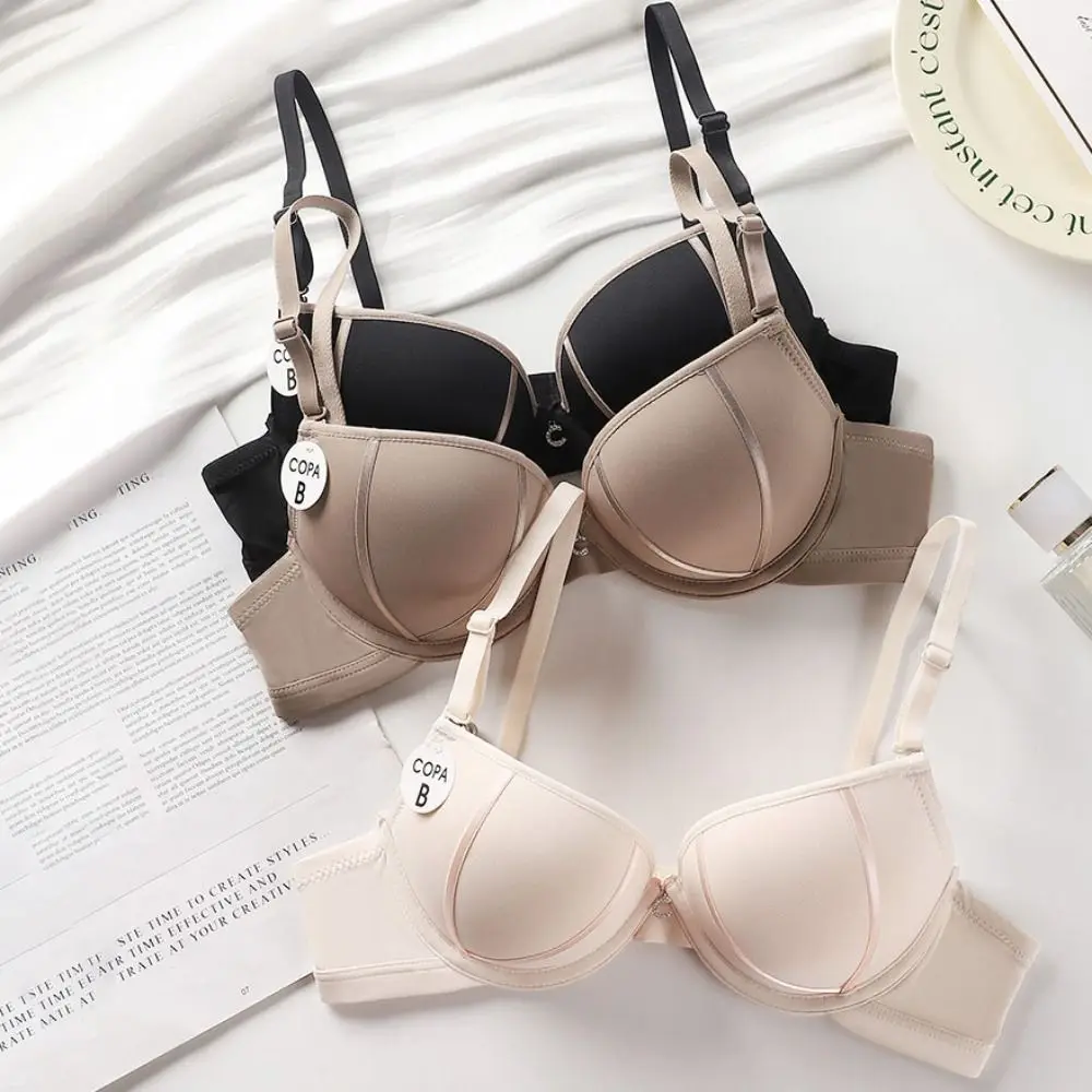 Мягкий бюстгальтер пуш-ап 3/4 чашки регулируемый с украшением из кристаллов