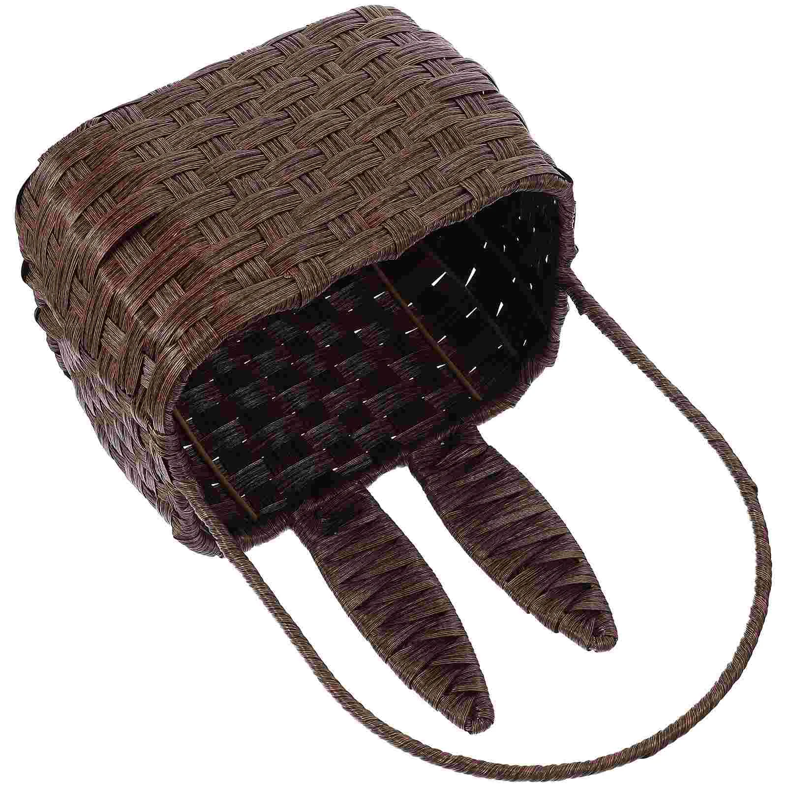 

Basket Storage Baskets Easter Wicker Rattan Woven Handles Bins Shelf Fruit Seagrass Bunny Bread Snack Nesting Closet Organizing