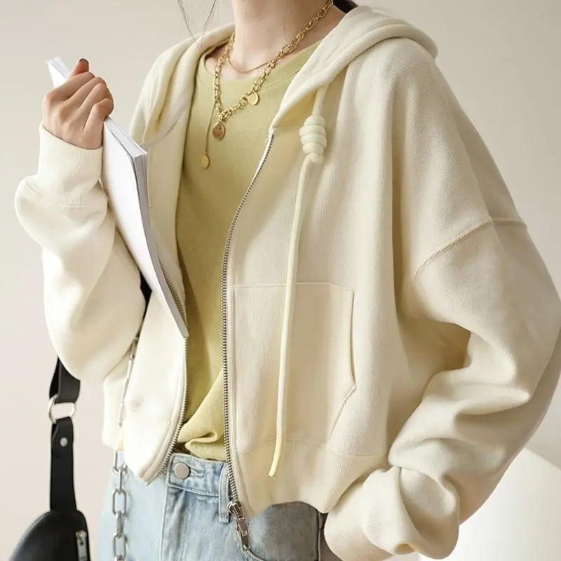 Женская одежда толстовки с капюшоном на молнии для женщин Зеленые простые