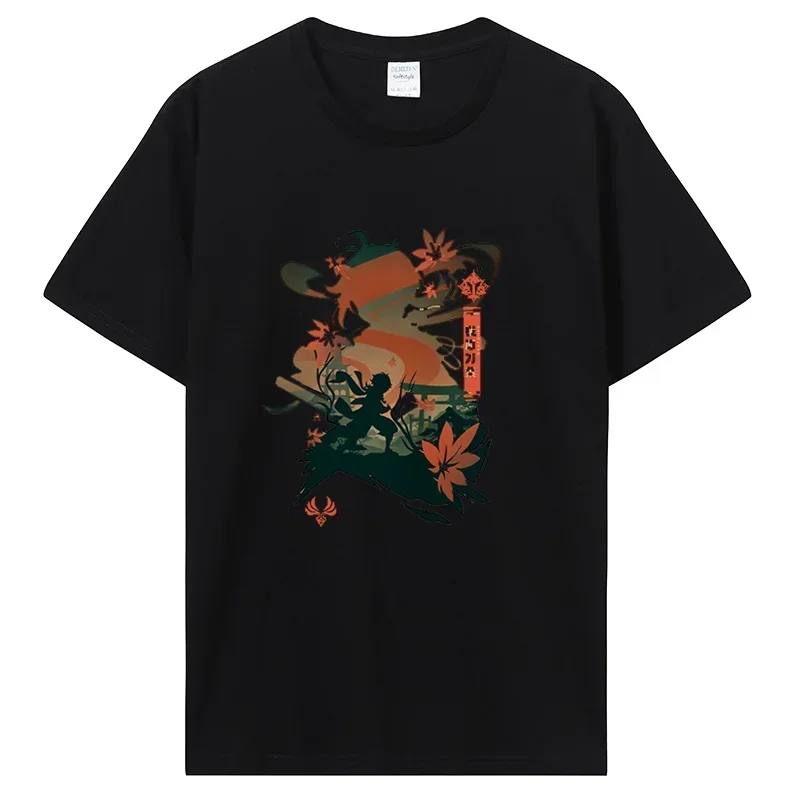 Genshin Impact Printed T Shirt Women Xiao Kazuha Hu Tao Graphics T-shirt Funny Game Clothes Anime Cartoon Streetwear Top