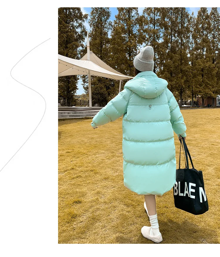 Women Hooded Down Jacket 2022 Long Jackets Overcoat Clothes Large Plus coats Windproof Warm White Duck Soft Loose Winter Coat