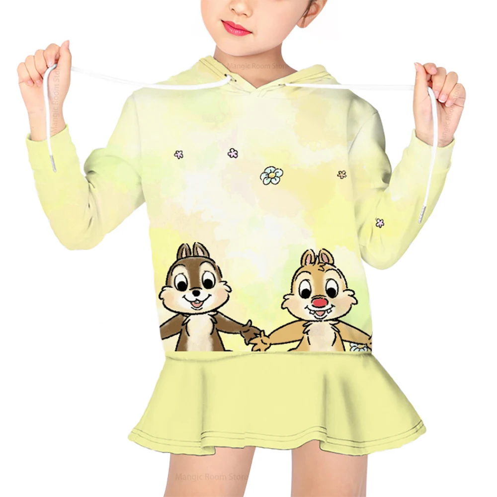 Купи Disney Chichititi Hooded Sweater Dress Cartoon Print Fashion Children's Casual Sweater Dress Pullover Long Sleeve Sweater Dress за 144 рублей в магазине AliExpress