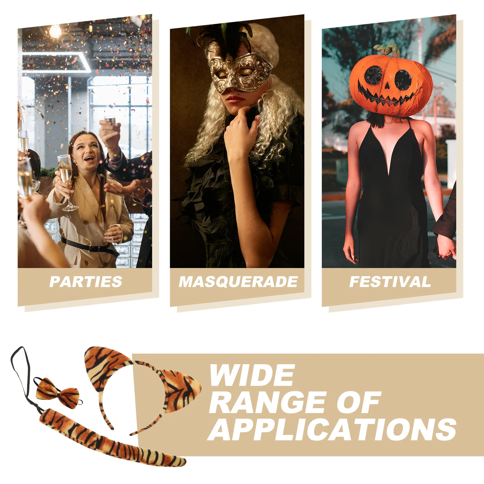 4 комплекта повязка на голову с ушками животных косплей хвост нежный костюм тигра