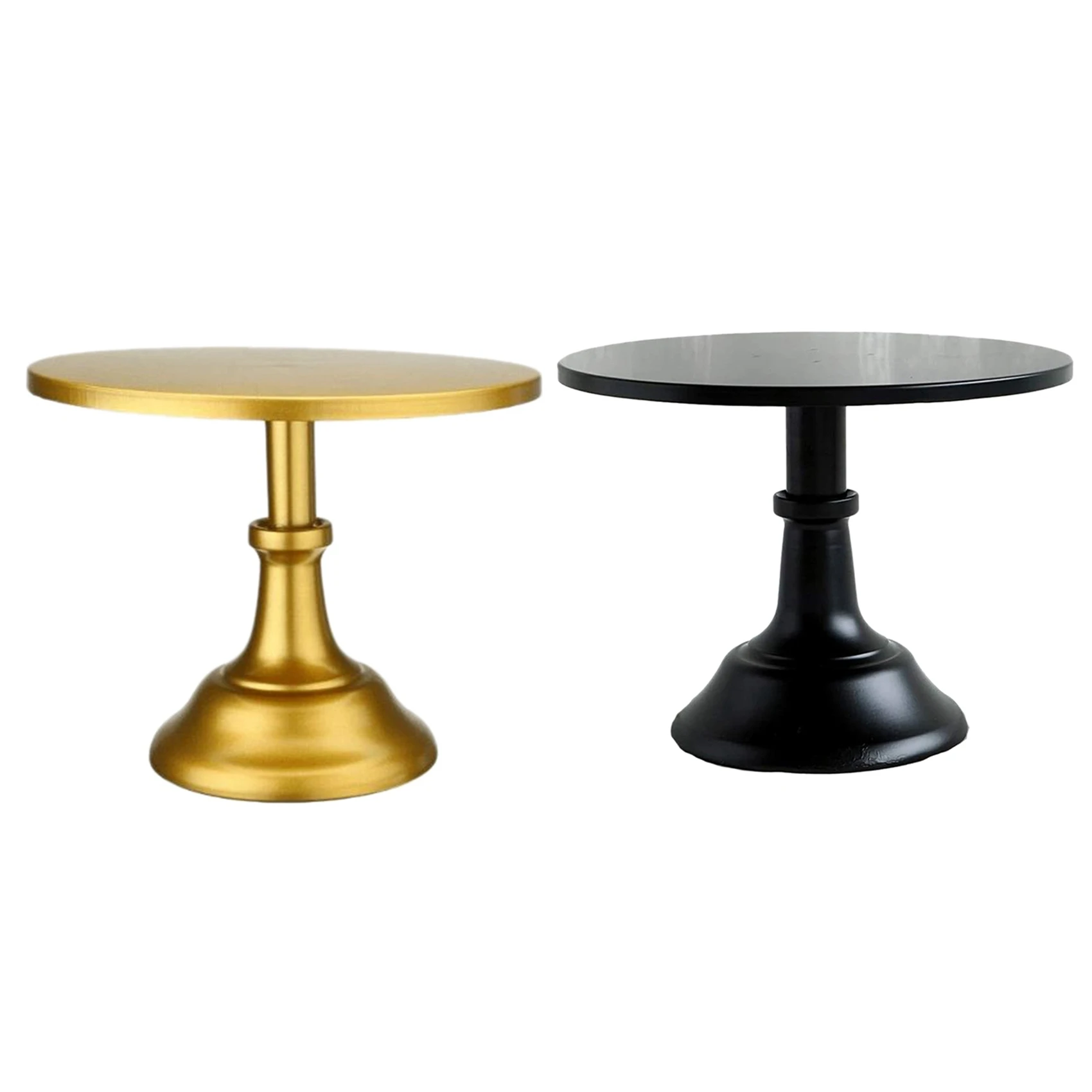 

2PCS Metal Iron Cake Stand Round Pedestal Dessert Holder Cupcake Display Rack Bakeware (Gold & Black)