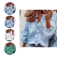 shirt popular spring summer long sleeve temperament elastic cuff blouse for dating ladies blouse office lady shirt