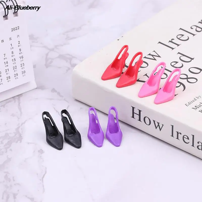 5Pairs/lot High Heel Doll Shoes For Doll Shoes Sandals Princess Foot Wear  Dolls Accessories Baby Toys