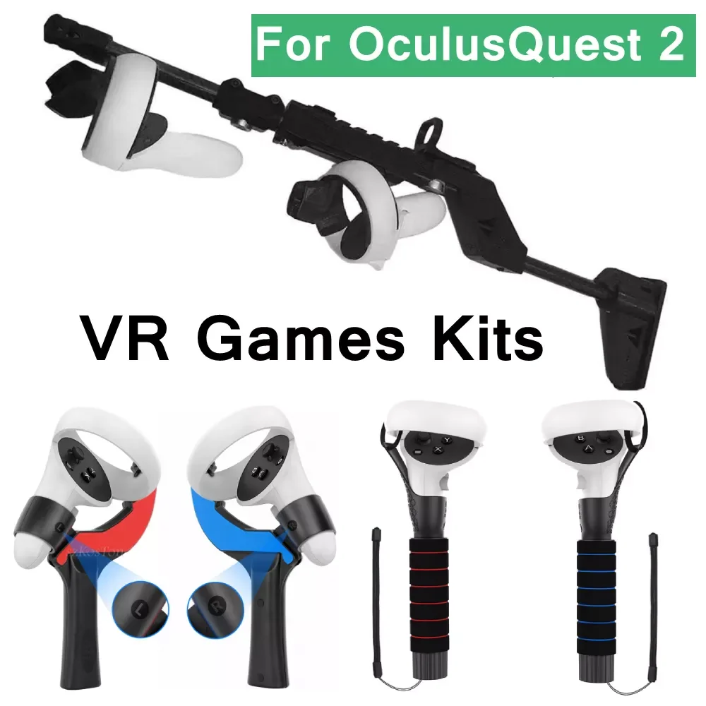 

Oculus Quest 2 Gun Stock Dual Lightsaber Handles Table Tennis Paddle Grip VR Games Kits For Oculus Quest 2 Accessories