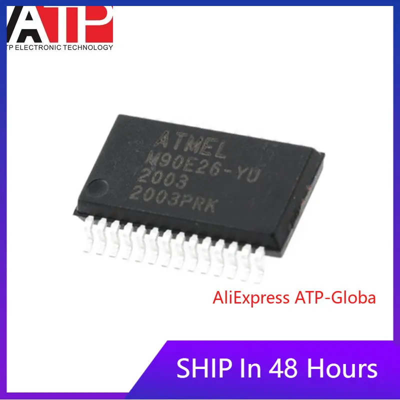 

ATP 1-100 Pieces ATM90E26-YU-R SSOP-28 ATM90E26 Energy Metering Chip IC Integrated Circuit Original Brand New in stock