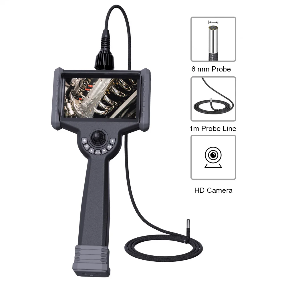 

Hot sale Pipe inspection borescope, 6 inch LCD screen 6mm Industrial videoscope, touch screen 360 articulation endoscope
