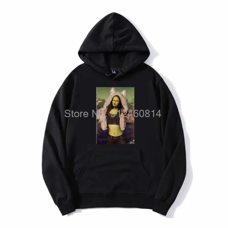 

Mona Lisa Holds The Cat Oil Painting Women Hoodie Men Fleece Hoodies Hip Hop Hooded Sweatshirt Streetwear Harajuku