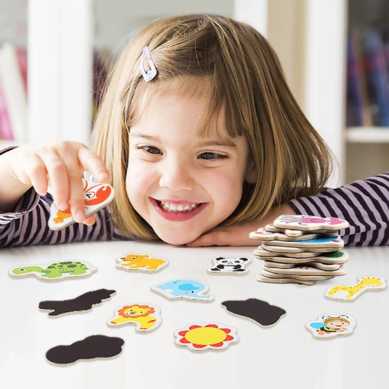 12 шт. магнит на холодильник с изображением животных рыба краб цветок деревянный 3D