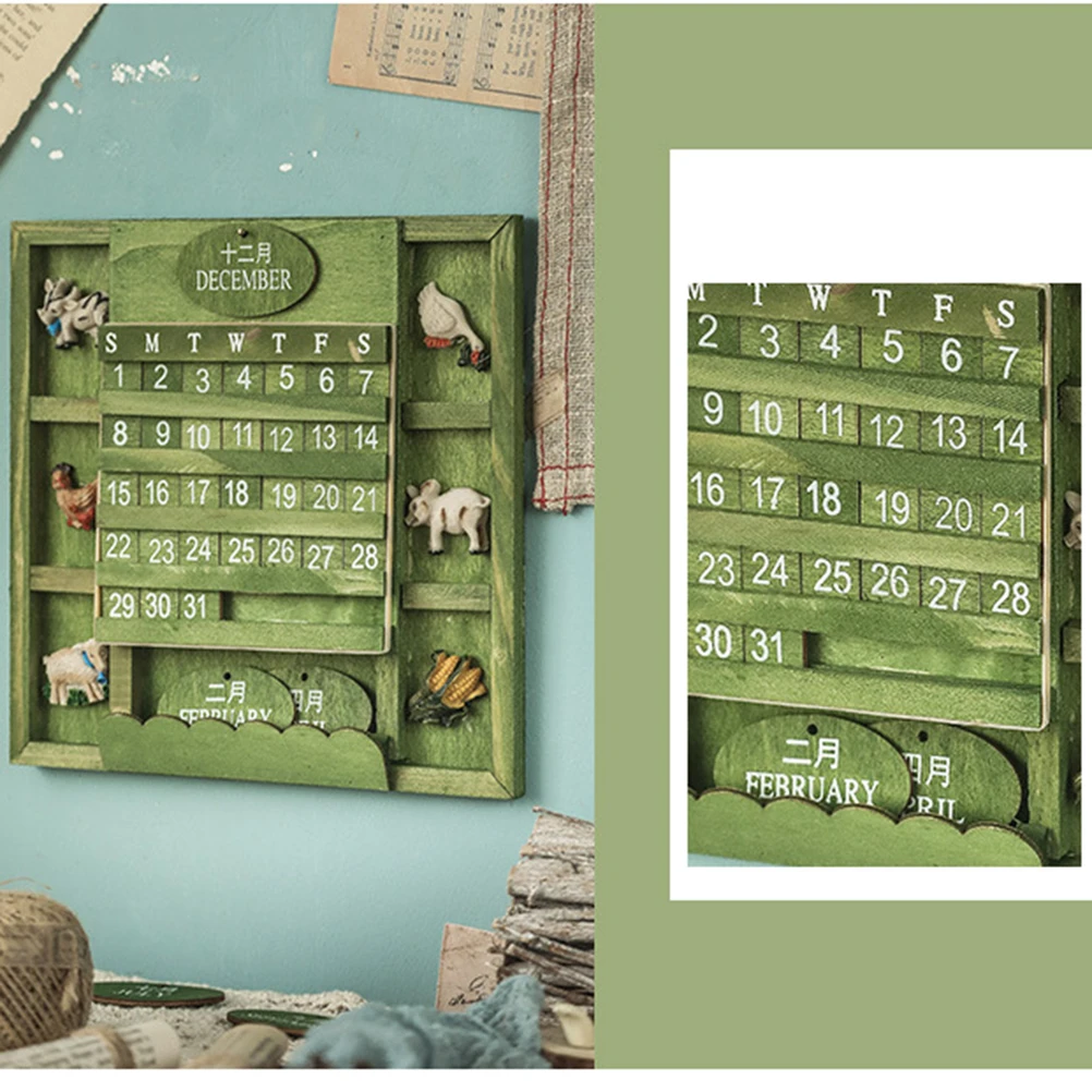 

Vintage Personalized Wooden Date Calendar Decorations Wooden Table Decorations