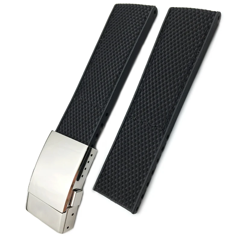 Ремешок из нейлоновой ткани для наручных часов резиновый браслет с пряжкой