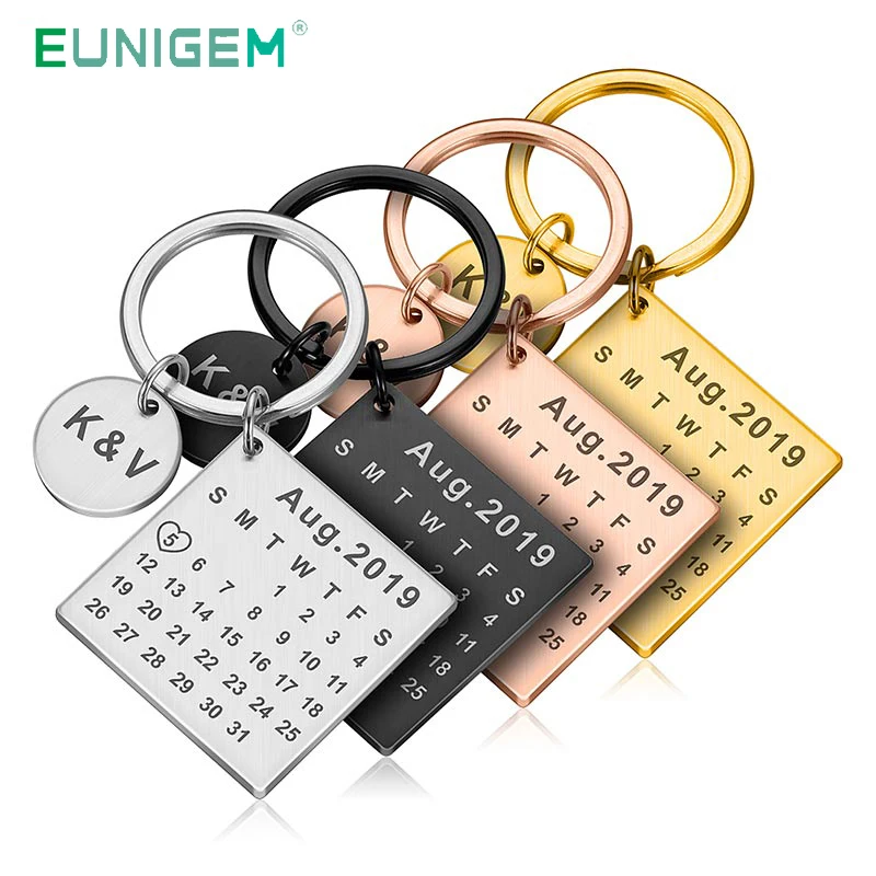 

Special Keychain Personalized Calendar Keychains Hand Carved Gifts Calendar Keyring Gift for Boyfriend Customized Products