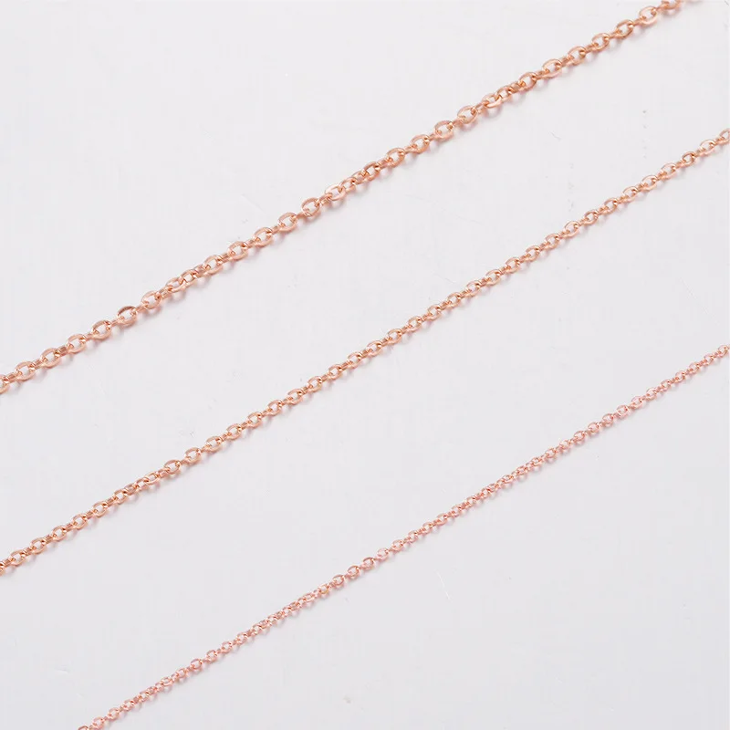 2 Pieces Chain Furnace Plated Rose Gold Cross Stainless Steel Chains DIY Necklace Jewelry Accessories 40cm /45cm/ 50cm Fadeless
