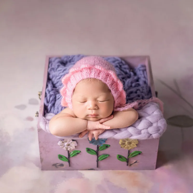 Children's Photography Props Pattern Wooden Props Frame Newborn Photo Studio Photo Drawer Baby Growth Photo Commemorative