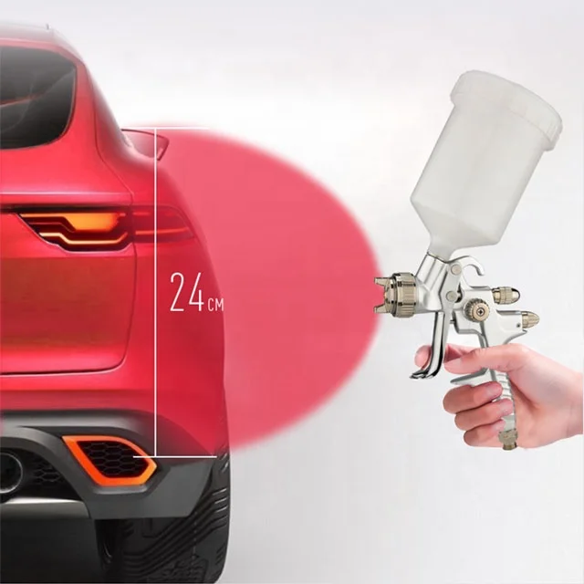 Фото RONGPENG R802 500cc HVLP воздушный пистолет-распылитель с гравитационной подачей, автомобильный покрасочный пистолет для отделки автомобиля №4