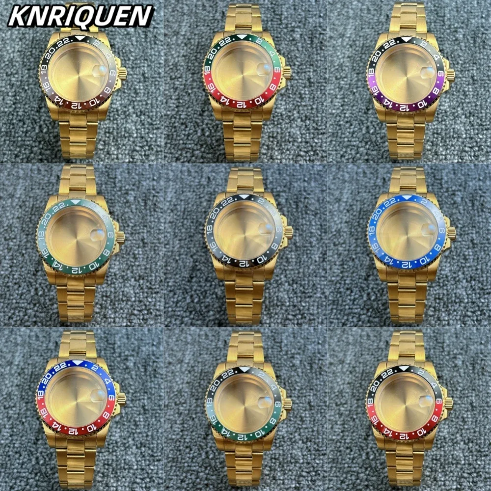 Высокое золото для Sek Nh35 Nh36 NH38 механизм 28 5 мм циферблат 40 черный корпус часов