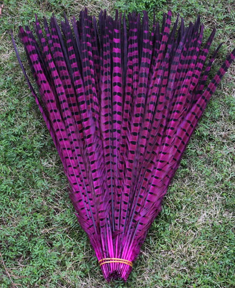 

30Pcs/Lot 20-22" 50-55cm Rose Ringneck Pheasant Tail Feathers-Rose Colour Dyed-Fly Tying