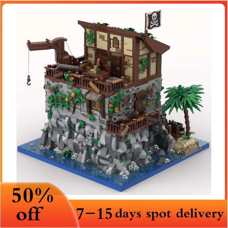 

5889pcs Pirate Skull Island with Redbeard house Building Blocks Customized MOC-105796 Bricks DIY Birthday Children Toys Gifts