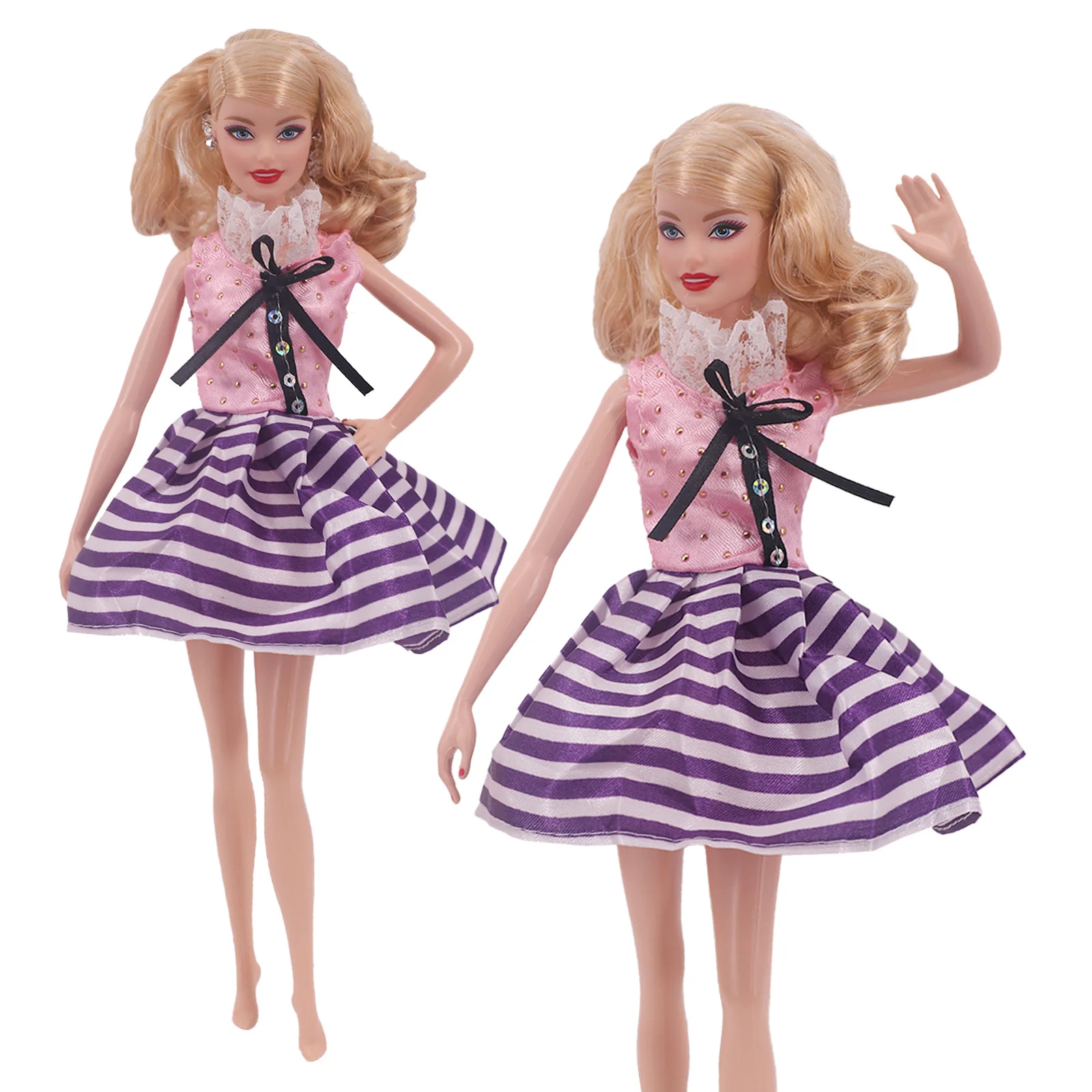 Одежда для куклы Барби, 1 комплект, новинка, модная юбка с бантом, платье принцессы, подходит для куклы 11,8 дюйма, повседневная одежда, Бесплат...