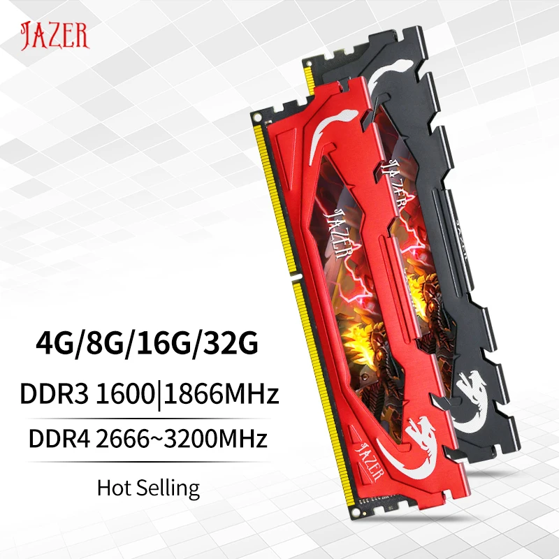 

JAZER Memoria DDR4 Ram 3000MHz 3200MHz 2666MHz 4GB 8GB 16GB DDR3 1600MHz DIMM Desktop Memory
