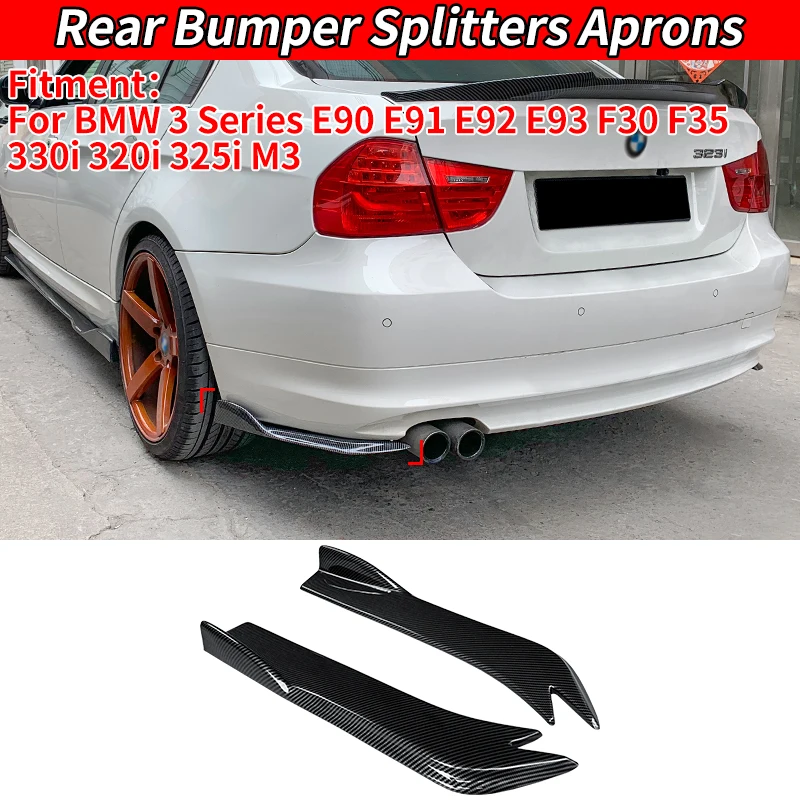 For BMW 3 Series E90 E91 E92 E93 F30 F35 330i 320i 325i M3 Car Rear Bumper Splitters Aprons Lip Spoiler Diffuser Wing Wrap Angle