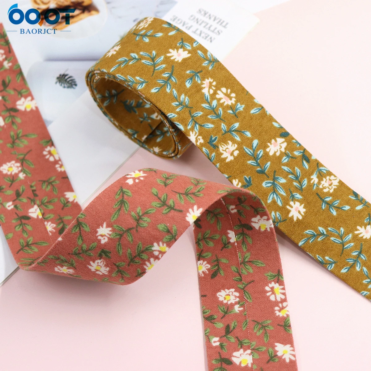 Двусторонняя Цветочная утолщенная тканевая лента 5 ярдов 50 мм сделай сам зажим