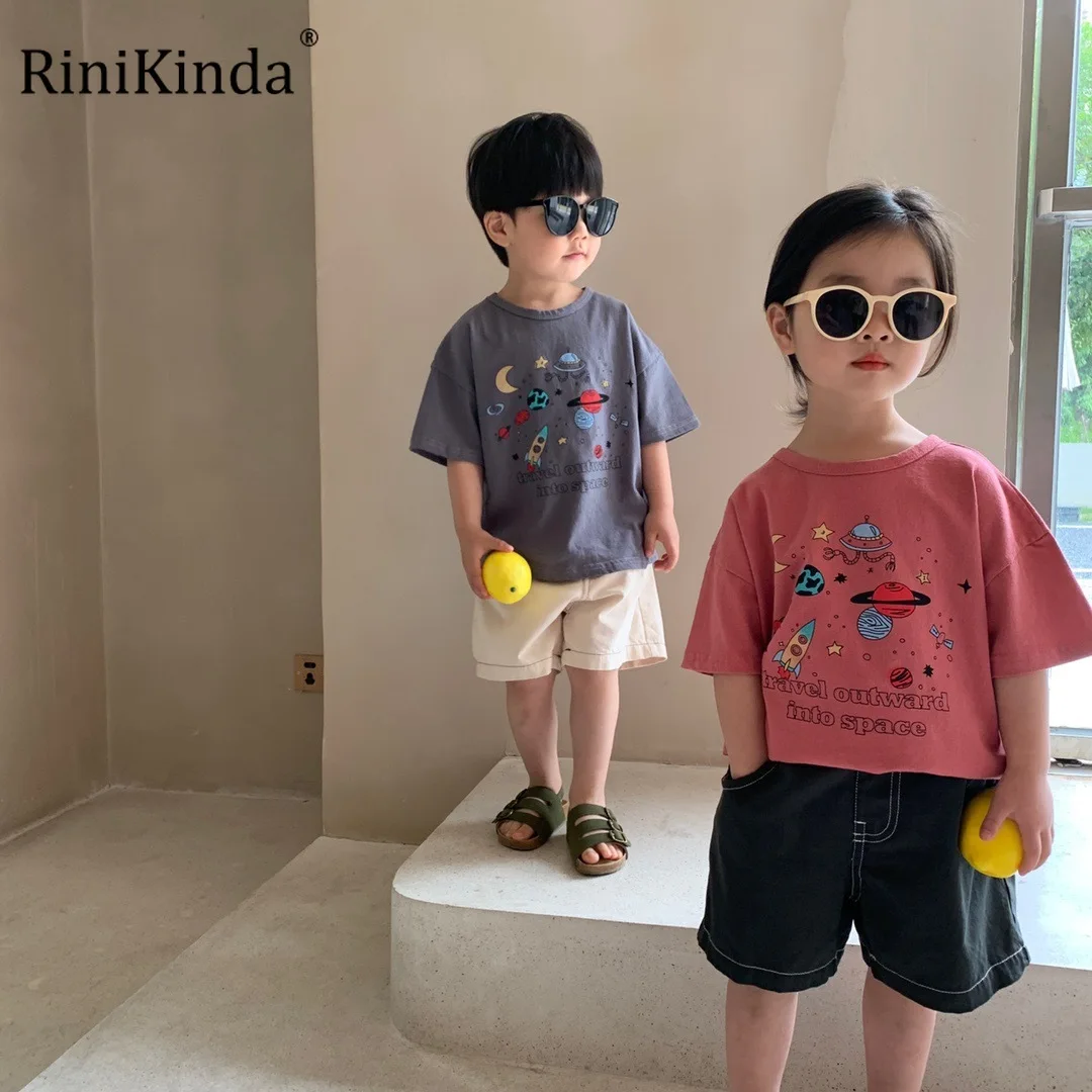 

RiniKinda Summer Kid Clothes Toddler Girls T Shirt Cotton Infant Top Short Sleeve Tee Shirt Childrens Cartoon Tshirt Outfits