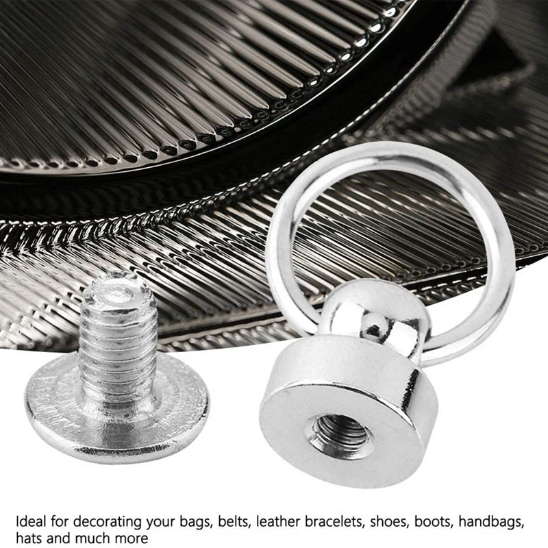 10 заклепок с кольцом набор винтов круглой головкой из серебряной латуни для