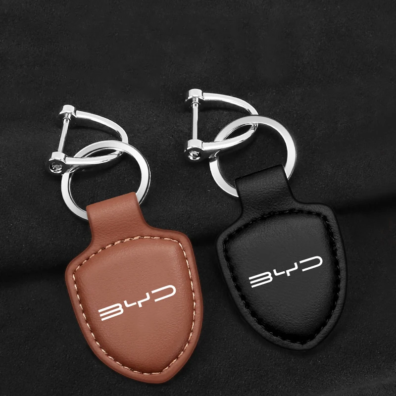 

Leather Car Styling Key Chain Ring Keyring For BYD 13 F6 F3 F0 S7 S8 F3R G3 E5 M6 Song Yuan Qin Surui Tang Keychain Accessories