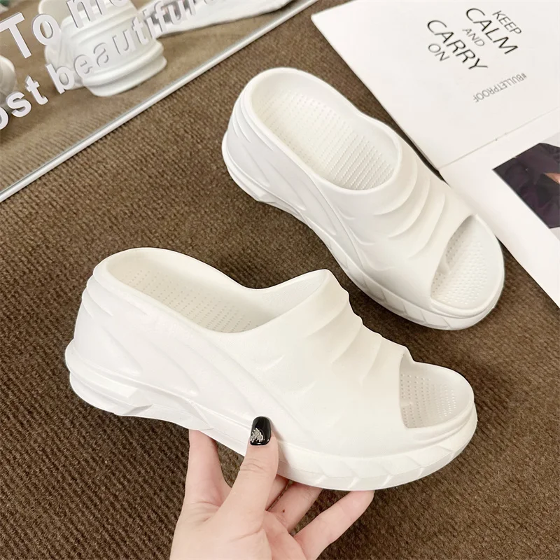 Summer Shoes for Women 2023 Retro Open Toe Women's Platform Slippers Punk Increased Chunky Ladies Wedges Slippers Female Slides