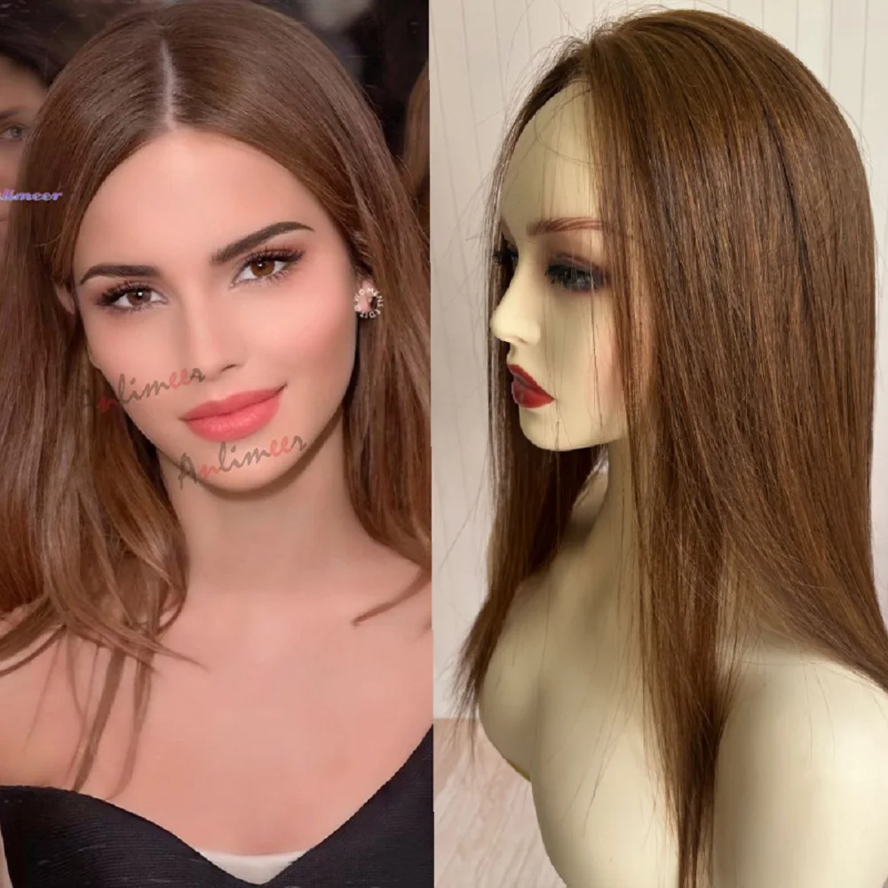 Auburn цветные человеческие волосы парик Топпер размер волос 13x15 см топперы для