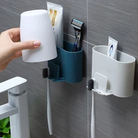 wall mounted toothbrush holder bathroom punch free tooth cup rack household wall mounted mouthwash cup holder storage box