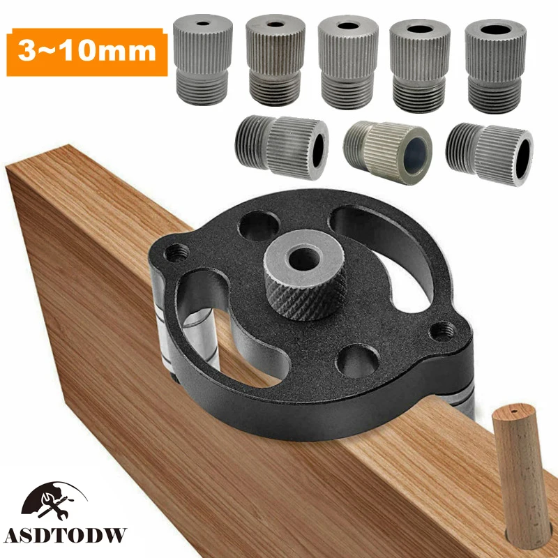 

Upgraded Self-Centering Dowelling Jig 3-10mm Vertical Pocket Hole Jig Hole Puncher Locator Drill Guide Tools for Carpentry
